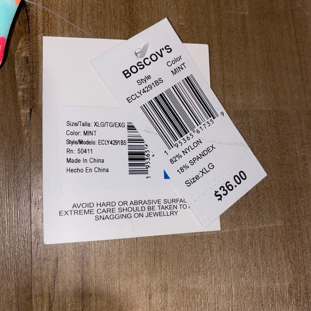 CYN & LUCA Floral Bikini Top Size XL - Picture 4 of 5